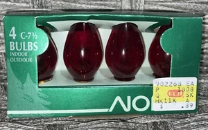 Noma 4 C-7 1/2  Christmas Lamps Cool RED Bulbs Indoor/Outdoor 120V - Picture 1 of 2