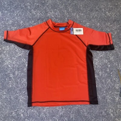 Remeetou Boys Size S(8) Short Sleeve Rashguard Swim Shirt Quick Dry Red - Image 1 of 4