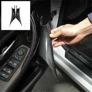 2x Carbon Fiber Inner Door Handle Pull Cover For BMW 3 4 Series F30 F35 2012-18 - Picture 1 of 12