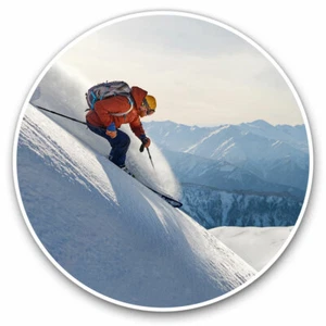 2 x Vinyl Stickers 20cm - Freeride Skiing Mountains Ski Snow Cool Gift #21553 - Picture 1 of 9