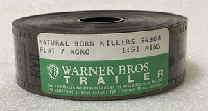 Natural Born Killers Theatrical Movie Trailer on 35mm Film, Flat, 1994 Stone - Picture 1 of 2