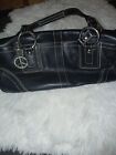 Coach Black Leather Zippered Purse Shoulder Handbag N2k0693-10580