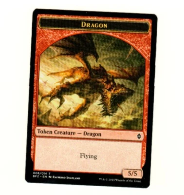 Dragon Token #008 Battle For Zendikar Magic the Gathering Token Card - Image 1 of 4