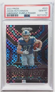 2022 Prizm - Aidan Hutchinson - Emergent - Purple Power - #E20 - /49 - PSA 10 - Picture 1 of 2