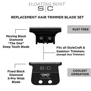 StyleCraft Black Diamond X-Pro Wide "The One" Trimmer Replacement Blade SC536B - Picture 1 of 4
