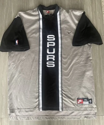 AUTHENTIC THROWBACK NIKE SAN ANTONIO SPURS 1/4 ZIP SHOOTING SHIRT SIZE (XL) WOW! - Image 1 of 4