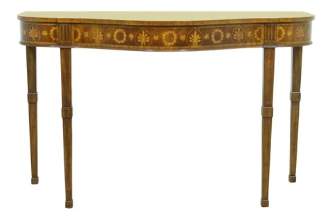 L53490EC: MAITLAND SMITH Highly Inlaid Mahogany Console Table Cover
