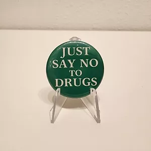 80er 90er Just Say No To Drugs grüne Button Pin - Bild 1 von 2