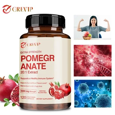120pcs Pomegranate 5000mg - 40% Ellagic Acid - Heart Joint Support, Antioxidant - Image 1 of 4