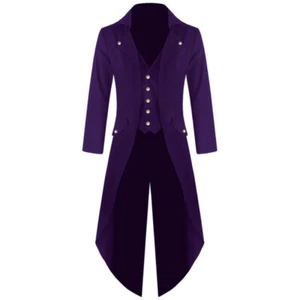 Costume uomo vittoriano coulisse giacca lunga cappotto gotico smoking medievale steampunk - Foto 1 di 16