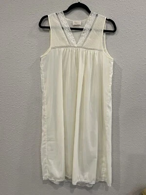 Camisón Barbizon Vintage Años 50 60 Amarillo Encaje Bordado Pintucks Pequeño A833 Foto 1 de 4