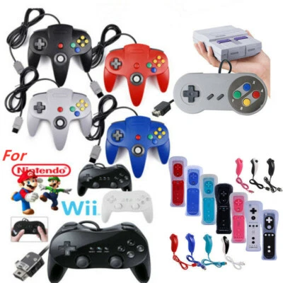 Wired Wireless Remote Controller Gamepad For Wii & Wii U & N64 & SNES & NES Mini - Image 1 of 4