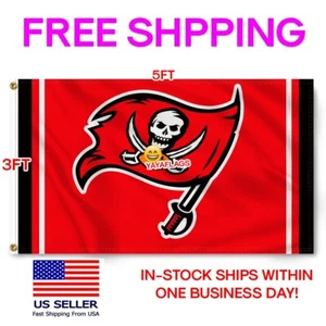 Tampa Bay Buccaneers 3X5 Foot Flag NFL Skull Logo Banner Us Seller Fast FREE Shi - Picture 1 of 12