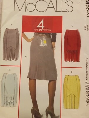 Women's Straight Skirt Sewing Pattern Mid Knee Skirt Office M5523 12-18 - Image 1 of 3