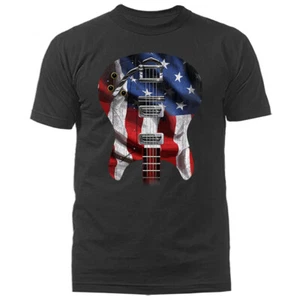 Camiseta gráfica Guitar Body Flag USA Music Band - Imagen 1 de 17
