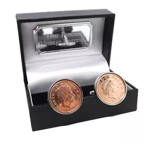 2014 Uno Moneta Penny Gemelli da Uomo 5 Anno Regalo IN Personalizzato Scatola - Picture 1 of 8