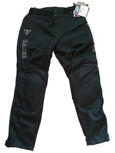 RACER FUN BLACK TEXTILE MOTORCYCLE MOTORBIKE TORUSERS + CE approvd prot SIZE KL - Picture 1 of 17