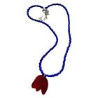 Elegant Tulips Flower Pendant Necklace Vintage Clavicle Chain Beaded Necklace