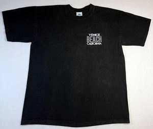 Camiseta vintage Venice Beach California negra XL de los años 90 - Imagen 1 de 2