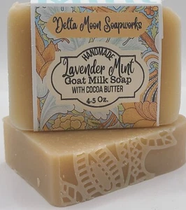 Jabón de leche de cabra hecho a mano de lavanda como nuevo, manteca de cacao, + muestras, se envía rápido - Imagen 1 de 7