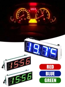 Mini Car Digital Clocks Thermometer Voltmeter 3 in 1 LED Display Digital Timer - Picture 1 of 13