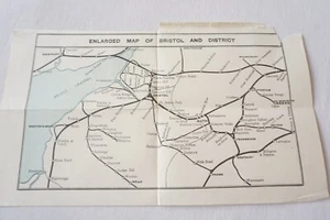 Mapa ferroviario original liso de Bristol Somerset Salisbury 1912 GWR - Imagen 1 de 4