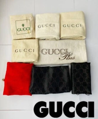 Conjunto de 8-GUCCI Autêntico Cordão Multicolorido Sacos de Armazenamento de Poeira RARO - Imagem 1 de 4