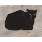 Guerard Black Cat For Journal Sketch Canvas Wall Art Print Poster