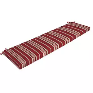 17" x 46" Red Stripe Rectangle Outdoor Bench Cushion, 1 Piece - Picture 1 of 5