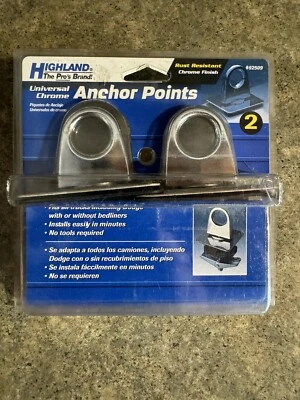 Highland Universal Cromo Puntos de Anclaje Pickup Camioneta Cama Metal Atarres 92509 Foto 1 de 2