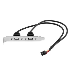 PCI Dual USB 2.0 Buchse auf Motherboard 9p 9 pin Mainboard USB Kabel schwarz - Bild 1 von 4