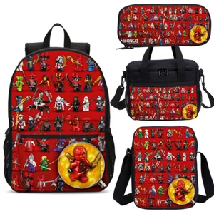 Lote de mochilas escolares grandes de dibujos animados de películas Ninjago bolsa de almuerzo aislada estuche para bolígrafos - Imagen 1 de 19
