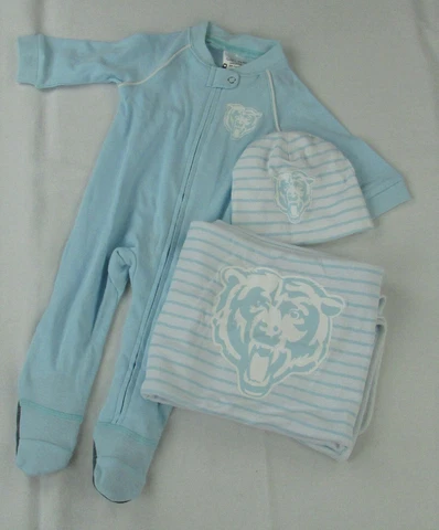 Chicago Bears NFL Outerstuff Infant 3 Piece Blanket Set Cover