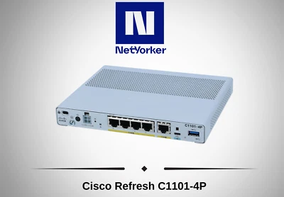 Cisco Refresh C1101-4P  4 Port  Integrated Services Router- Same Day Shipping - Image 1 of 4