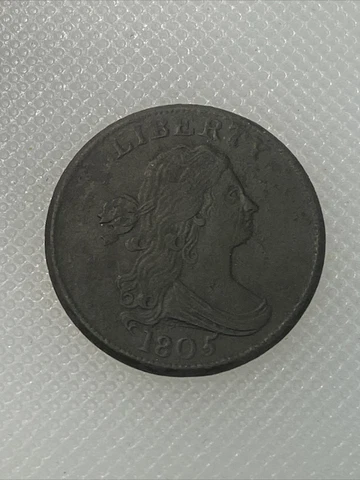 1805 Large 5 Stems Half Cent E1 Cover