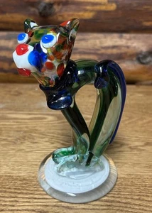 VINTAGE MURANO GLASS CONFETTI KITTEN SOMNERSO TECHNIQUE READ DES - Picture 1 of 10