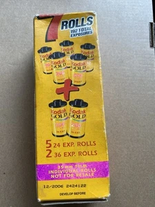 Kodak GOLD 200 ISO 24 Exp. Film Roll 7 Pack 35mm Film Sealed Expired 12/2006 - Picture 1 of 4
