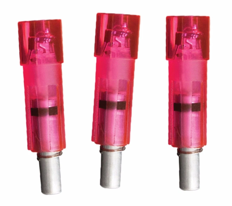 Lumenok ECF Lighted Crossbow Arrow Flat End Nock .297" ID Pink 3-Pack #ECF3P - Image 1 of 1
