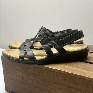 Clarks Collection schwarze Damen-Ledersandalen mit Fersenriemen Größe 9 - Bild 1 von 15