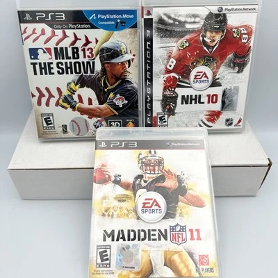 PS3 Lot of 3 Games: MLB 13 The Show, NHL 10 And Madden 11 for Sony PlayStation 3 - Image 1 of 4