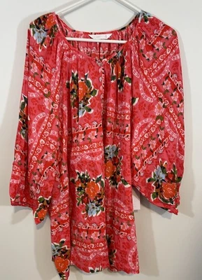 NEW LC Lauren Conrad Button-up Blouse women Sz 3X Top Cottagecore Prairie floral - Image 1 of 4