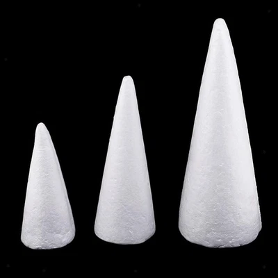 3Pcs 15/20/25cm Cone Christmas Tree Styrofoam Foam for Kids - Image 1 of 4