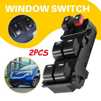 Interruptor de puerta de ventana eléctrica para Honda Fit 2009 2010 2011 2012 2013 2014 delantero 2 piezas Foto 1 de 4