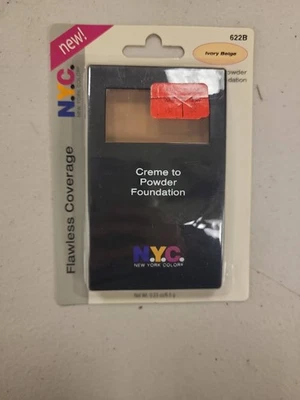 NYC Creme to Powder Foundation Ivory Beige 622B New York Color Makeup Face - Image 1 of 3