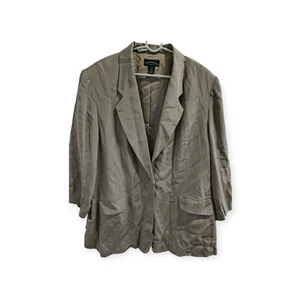 Charter Club Women's Linen Jacket 22W Plus Light Grey Button Up Pockets - Picture 1 of 3