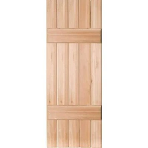 Ekena Millwork Pine Board Batten Shutters 18"x71" Exterior Wood Pair Unfinished - Picture 1 of 8