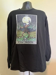 Camiseta Tarjeta Tarot Hombre Lobo La Luna Hombres 2 XL Gráfico Pinta Mística Manga Larga - Imagen 1 de 7