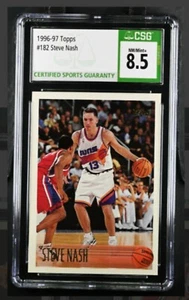 1996-97 Topps Steve Nash RC Rookie #182 Classificato CSG 8,5 NM/Mint+ - Suns Nets - Foto 1 di 2