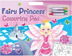 Fairy Princess Colouring Artist Pad - Over 40 Stickers - Coloured Crayons Gift - Picture 1 of 1