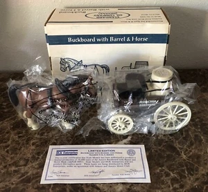Vintage Standard Oil Company Indiana Buckboard with Barrel & Horse Coin Bank NEW - Picture 1 of 4